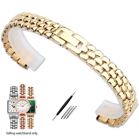 Steel Watchband 6mm 8mm 10mm Silver Golden Bracelet Small Size Strap Dial Lady's Fashion Mini Watch Band 12mm 14mm