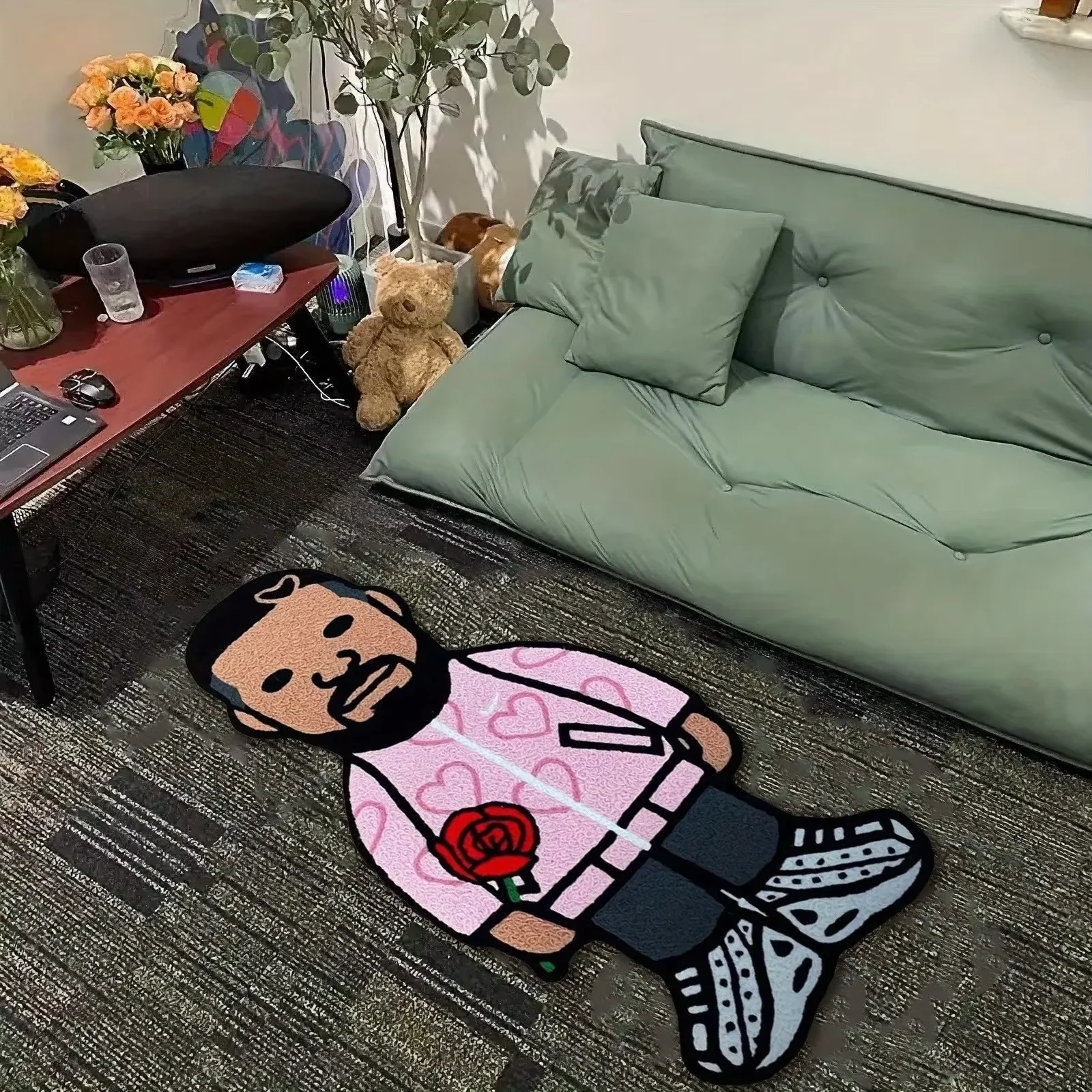 VIKAMA Cool Boy Kunstteppich für Schlafzimmer, weich, bequem und leicht zu reinigen. Nachttischteppich, Wohnzimmerteppich, Heimdekoration – Detail 8