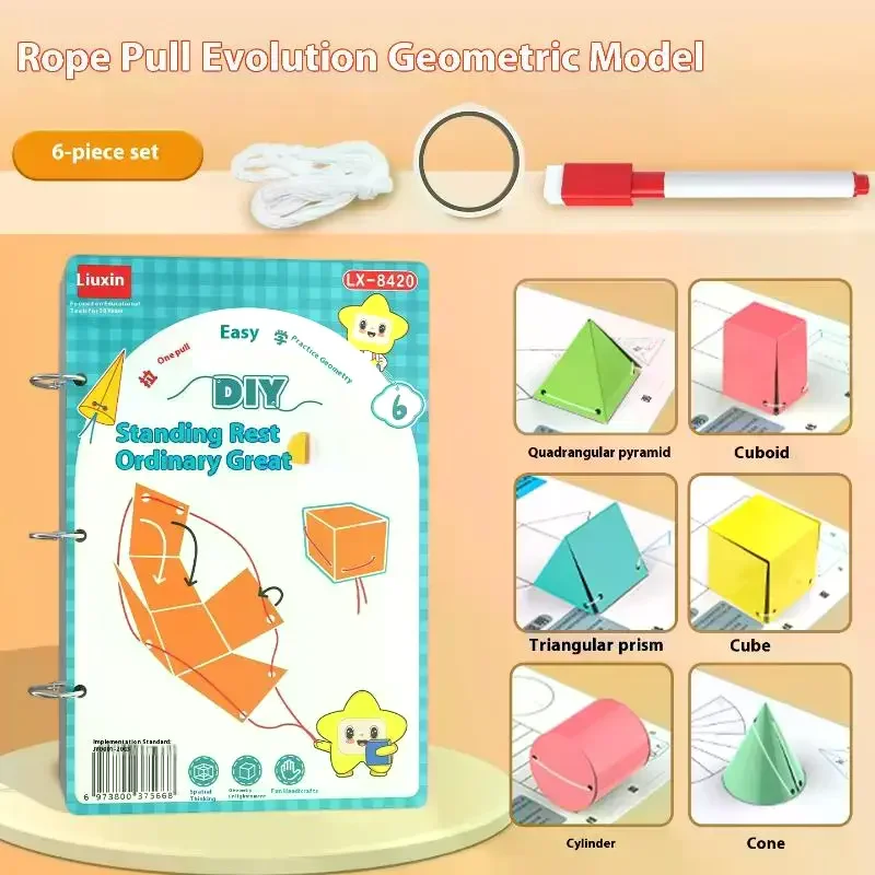 1 Set Spatial Thinking Training DIY Math Learning Book 3D Geometry Quiet Book For Kids Montessori Educational Tracing Workbook - 2