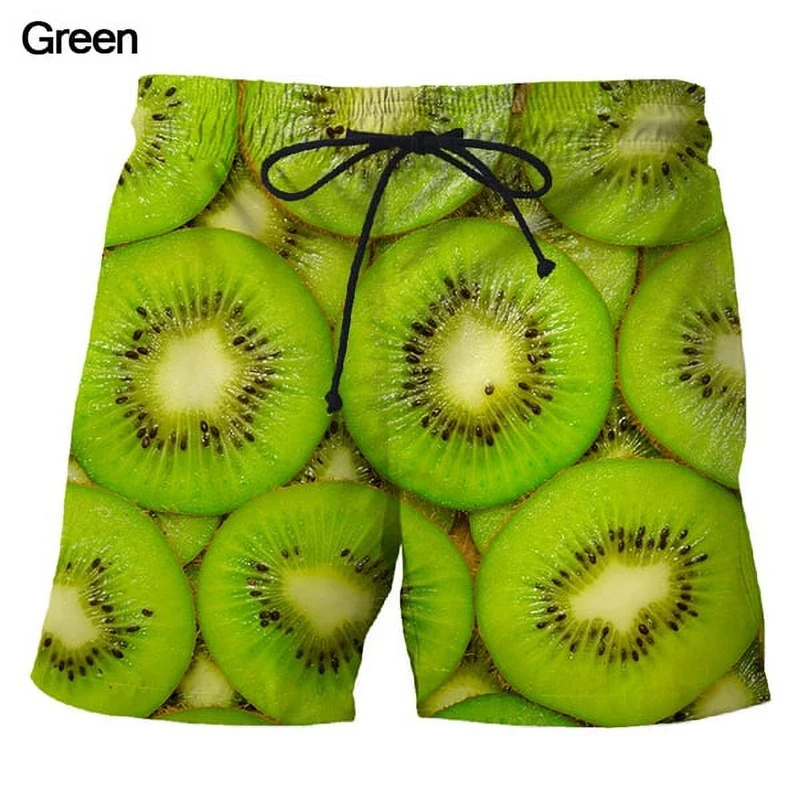 Holiday Hawaiian Men Beach Shorts 3D Print Fruit Watermelon Graphic Sport Shorts New Design Short Pants Personality Clothes 3