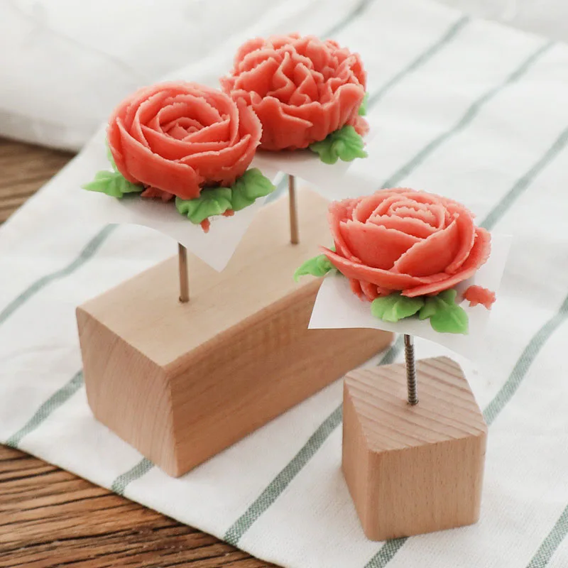Cake Stand Cake Making Tools Cake Baking Tools Cake Decorating Tools Wood Holder For Cake Ice Cream Cake Flower Nails Stand Tool Fondant Decorating Tray Cream Transfer Baking Pastry Tool