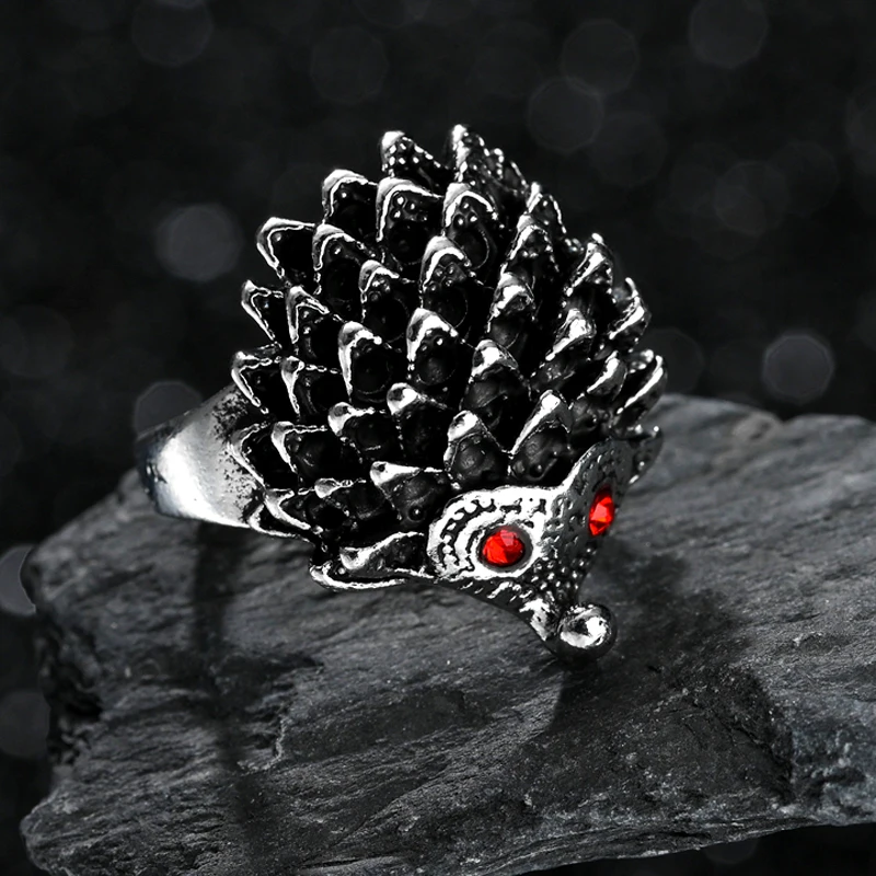 20 Pcs/lot Fashion Personality Adjustable Punk Hedgehog Ring Unisex Retro Ring Creative Simple Couple