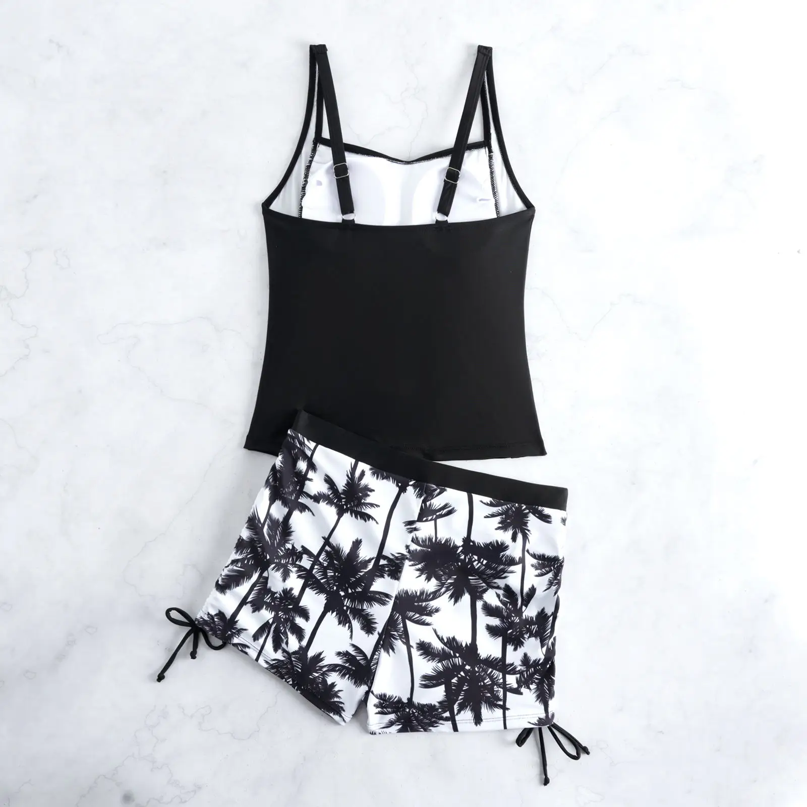 Strappy Tankini Set Two Pieces Swimwear Female Beach Wear Swimsuit S47799ec8ff554b4a981e7d2180898145Y