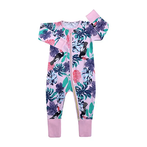 baby clothes cheap Newborn Baby Girls Boy Rompers Infant Cotton Cartoon Print Cute Jumpsuit Toddler Long Sleeve Double Zipper Pajamas Spring Autumn Cute Infant Baby Girls Romper Baby Rompers