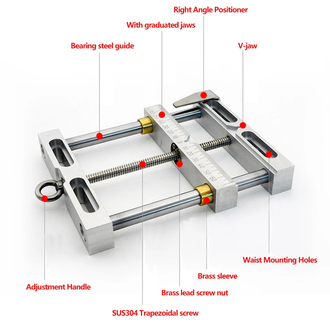 Parallel-jaw vice aluminium alloy flat tongs vice Maximum Holding Width 110mm for cnc engraving milling machine bench drill vise 2