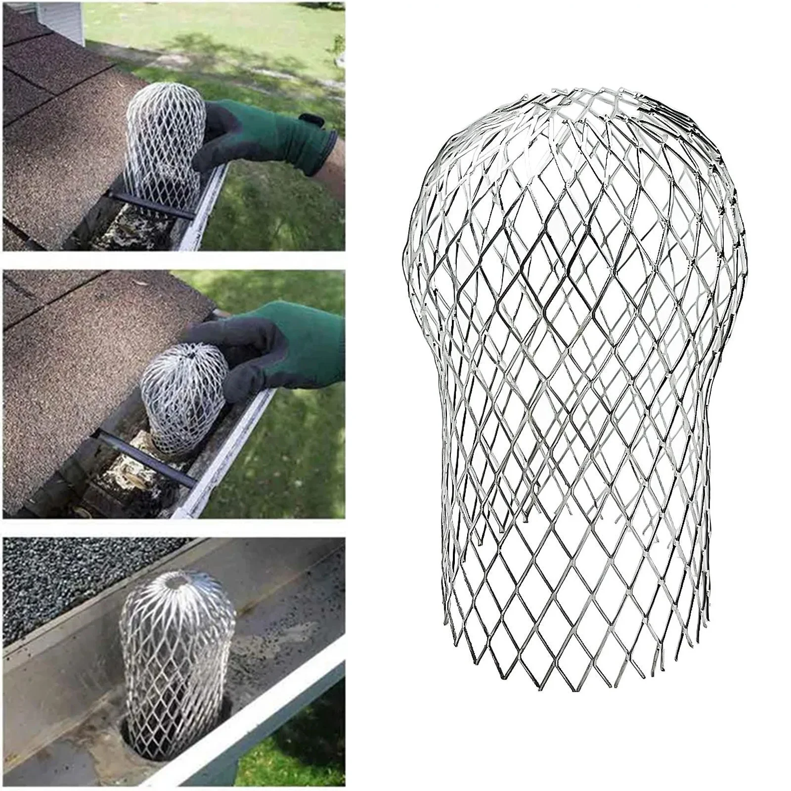 Rain Gutters Roof Guard Filters 3 Inch Expand Aluminum Filter Strainer Stops Blockage Leaf Drains Debris Drain Net Cover