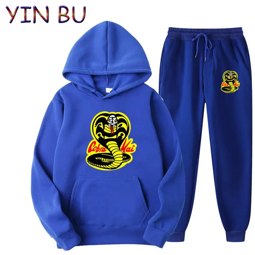 Cobra Kai Men's Spring Autumn Oversized Hoodies Sweatshirt Tracksuit Men's Sets Clothes+Trousers Pants Suits Man Clothing Hoodie