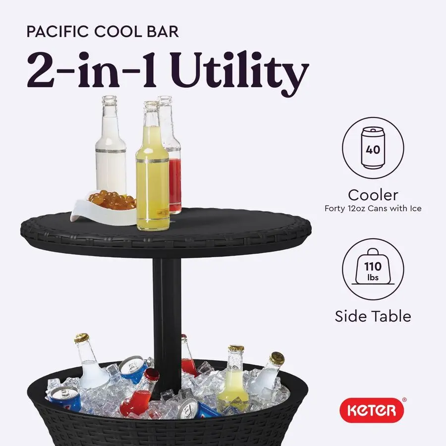 Outdoor Bar Table with Cooler