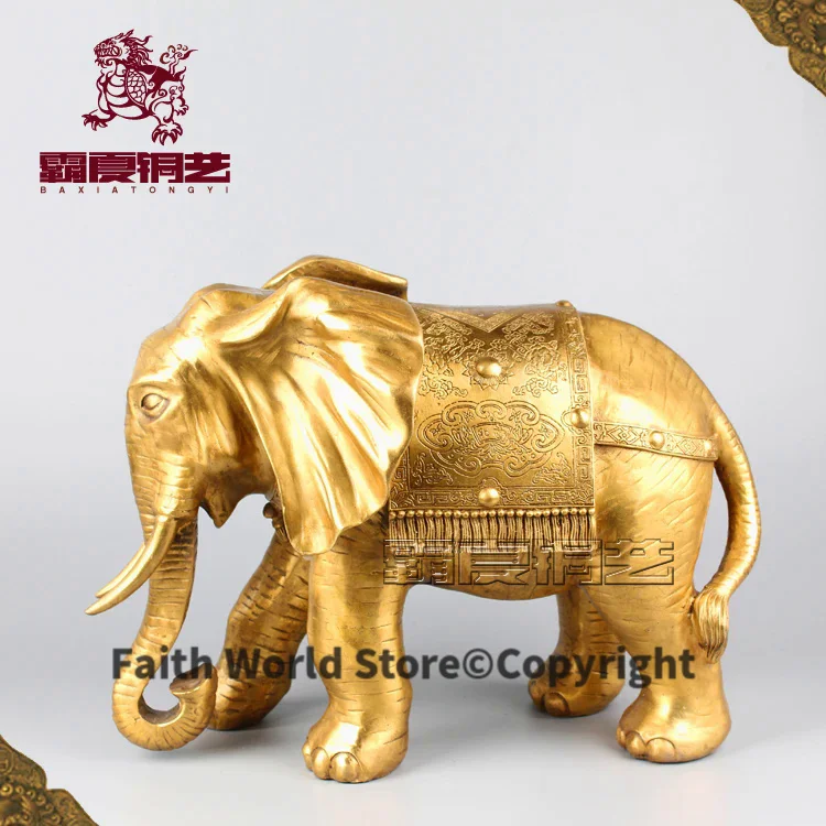 

40CM large- efficacious Talisman home House Protection Bless Bless family safety Thailand India Auspicious God elephant statue
