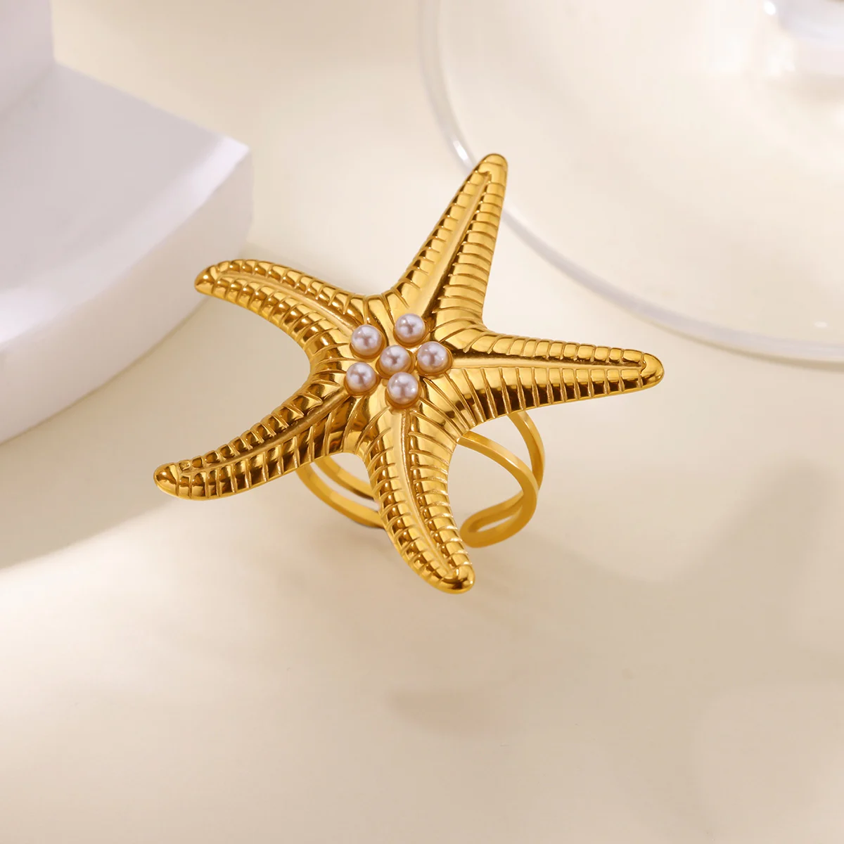 Ocean Starfish Jewelry Adjustable Stainless Steel