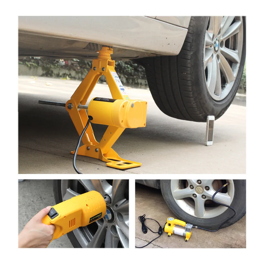 3 トン電気自動車ジャッキキットリフティングセット 12V 3 で 1 はさみ 