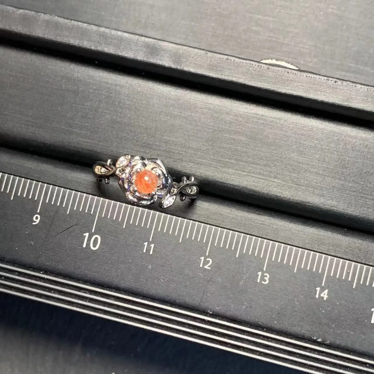 Natural Sanidine Gold Sunstone Ring Adjustable Female Heart ring Jewelry for Women Gift Wholesale High Quality Vintage Fine