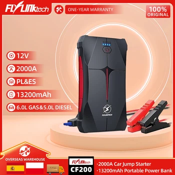 FLYLINKTECH 2000A Auto Salto di Avviamento 13200mAh Banca di Potere Portatile Auto Bartter Dispositivo di Avviamento di Emergenza Booster per Veicolo 12V