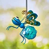 5PCS Solar-Powered Hanging Metal Ladybug Light  Garden Decor  Lady Sculpture with Bouncy Springs Summer Outdoor Art Decorations 5