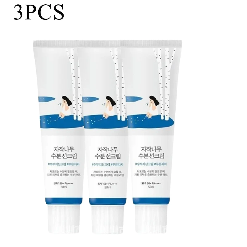 

3/5pcs ROUND LAB Birch Juice Moisturizing Sunscreen No White Cast Strong UV Protection Refreshing Oil Control Skin Care 50ml