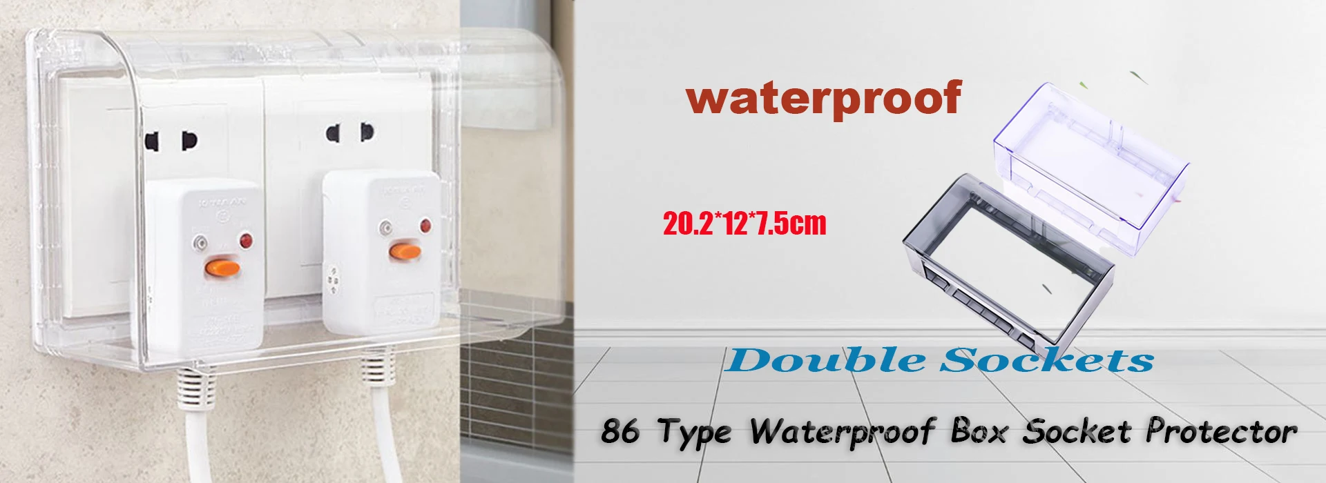 Description Picture 2 of itemPlastic 86 Type Switch Protection Box Electric Plug Cover Waterproof Power Outlet Splash Box Socket Protector Home Improvement