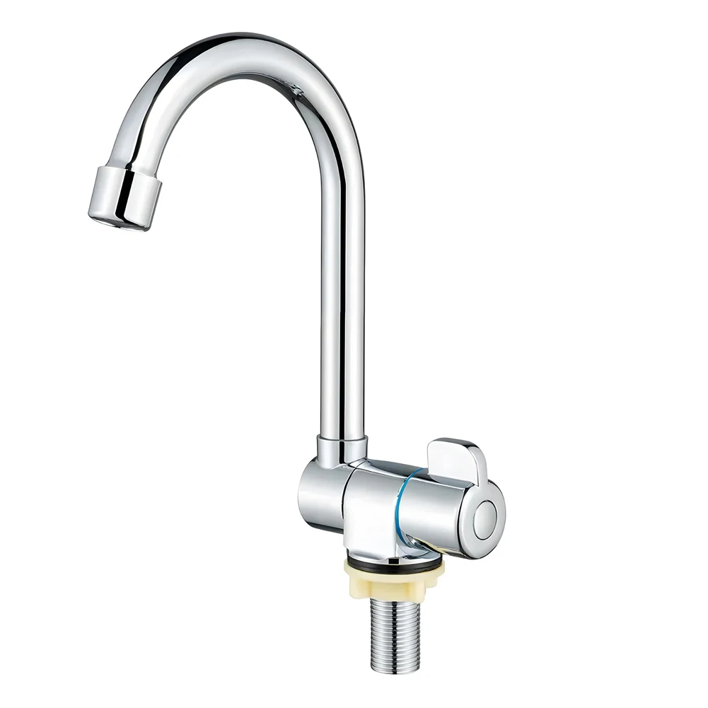 

Single Cold Water Cold Deck Kitchen Copper Spool Copper Spool Degree Rotation Durable Mounting Hole Slotted Handle