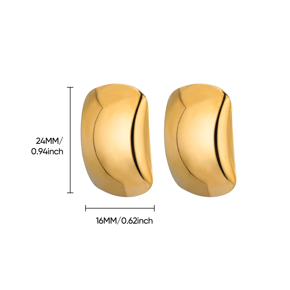 Chunky Dome Stainless Steel Stud Earrings for Women