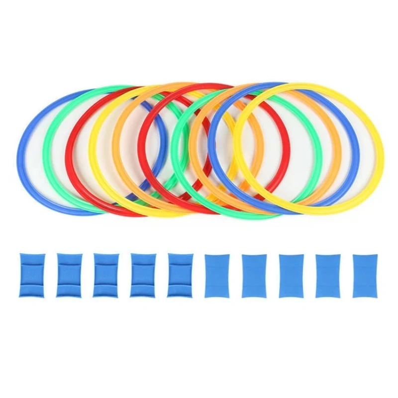 Outdoor Kids Funny Physical Training Sport Toys Lattice Jump Ring Set Game with 10 Hoops 10 Connectors for Park Play Boys Girls - Bilde 6