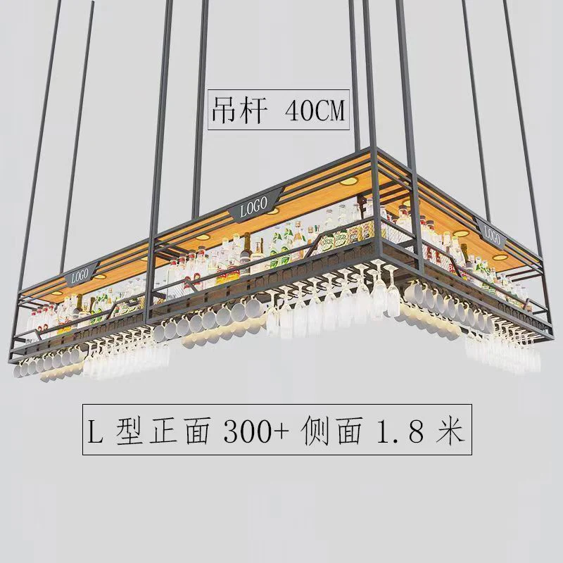 Bar Hanging Cabinet Bar Counter Showcase Wine Rack Hanger Wrought Iron Wine Cabinet Restaurant Glass Customization 캐비닛