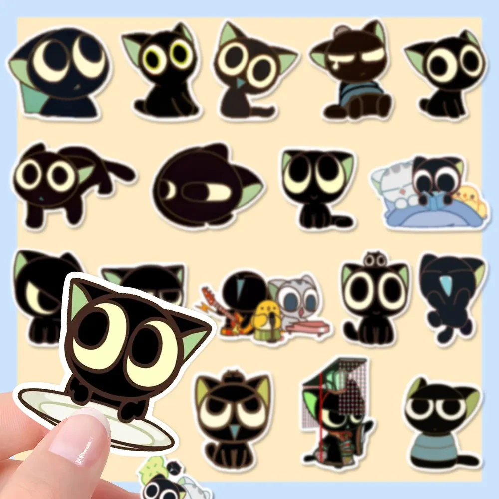 

10/30/50Pcs Funny Luo Xiaohei Cat Cartoon Stickers Cute Animal Anime Decal Laptop Skateboard Suitcase Bike Toy Sticker for Kids