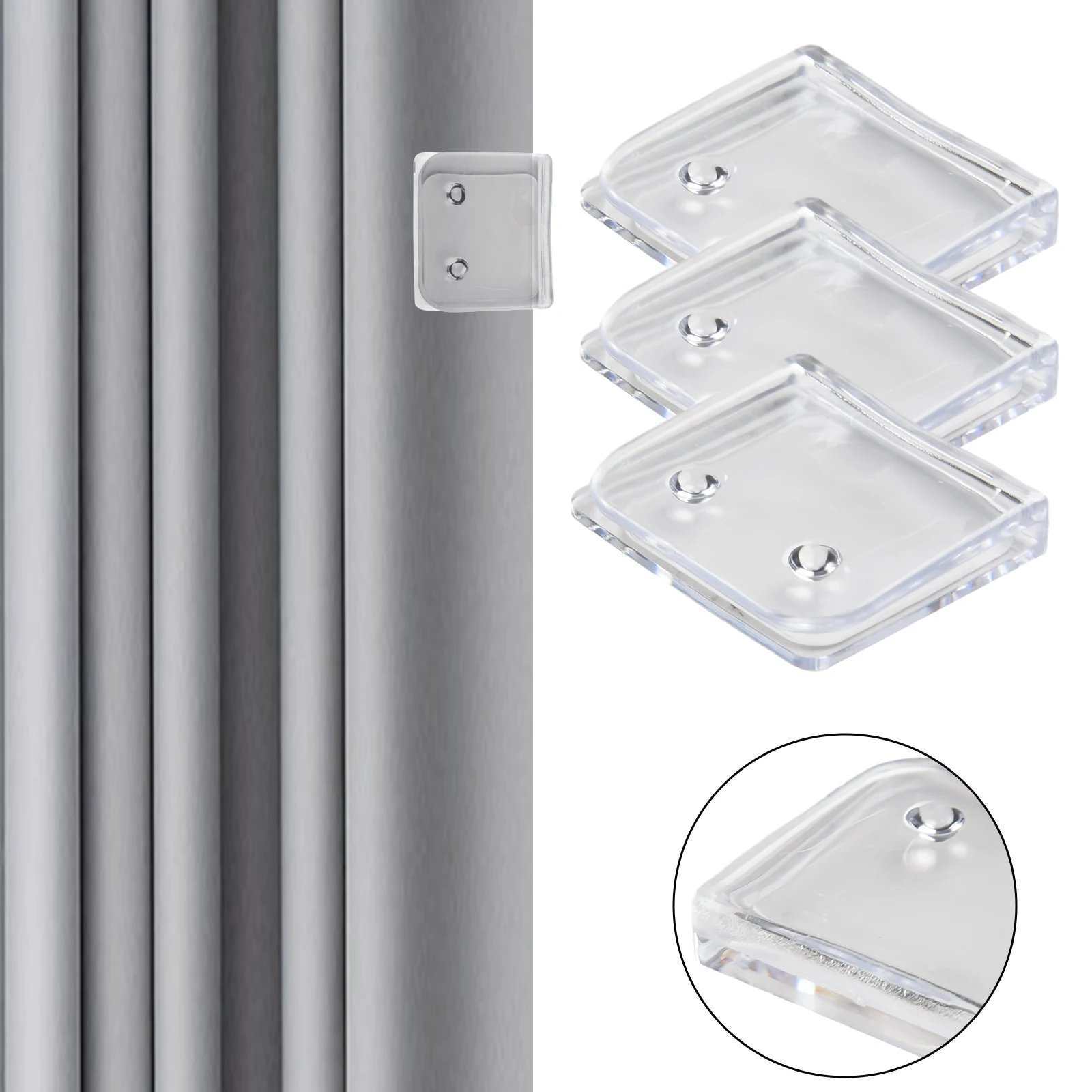 Transparent Shower Curtain Clips Strong Hold Prevents Wind Gusts and Water Splashes Suitable for Various Curtains