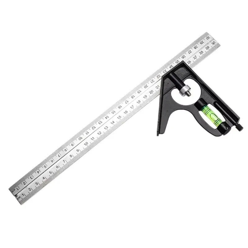 Multi-Function Precision Carpentry Tool - Adjustable Sliding Metal Ruler and Framing Square