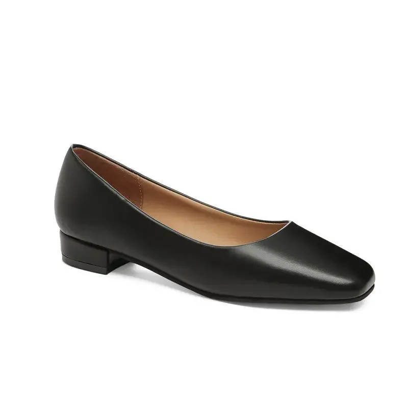 Women Shoes Spring New Flat Women Shoes Loafers Simple Low Heels Office Work Casual Shoes Slip on Flat Footwear Ladies Square Toe