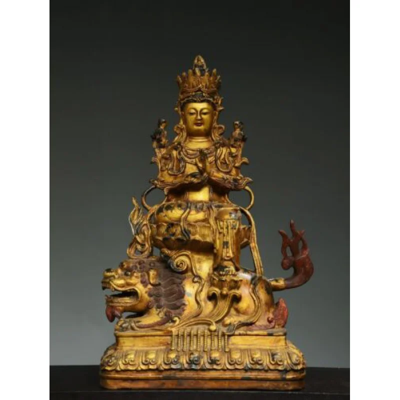 

Bronze Gilded [Manjusri Bodhisattva] Used to Worship Religious Buddha at Home