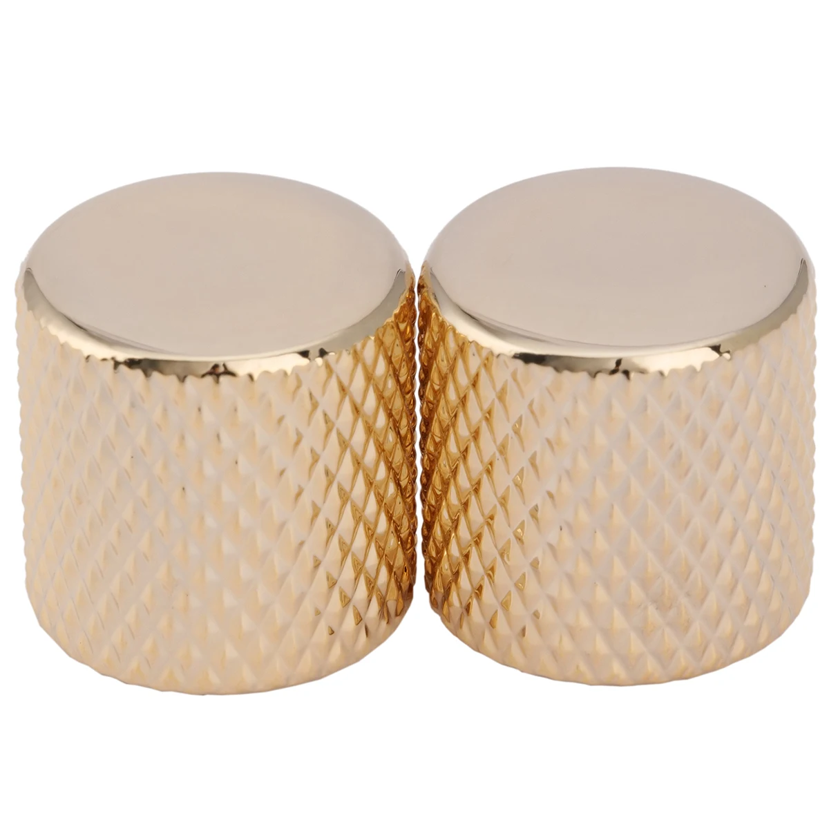 Musiclily Pro Manopole In Acciaio Di Dimensioni Metriche Flat Top Tele Barrel Per Import Fender Telecaster Guitar/ Precision Bass, Gold (Set Di 2)