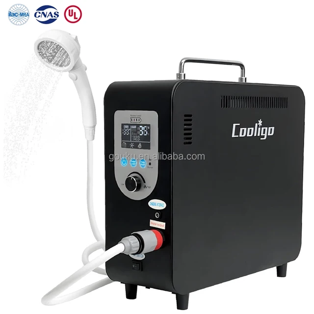 Chauffe-eau portable sans réservoir au propane 40900 BTU, rechargeable avec batterie 4500 mAh et pompe pour camping-car et douches de camping 1