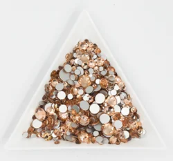 Sapphire & Aquamarine 3D Nail Art Rhinestones - Glass Crystal Decorations - SS12--1440pcs (Light Peach)