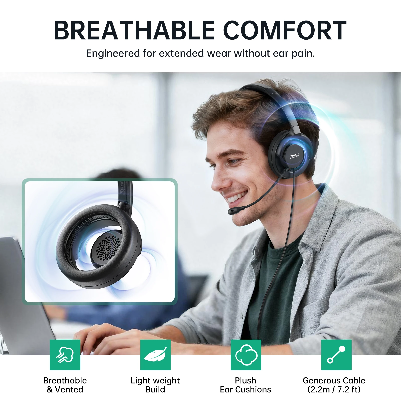 EKSA H27 Open-Ear Office Headset thumbnail 3