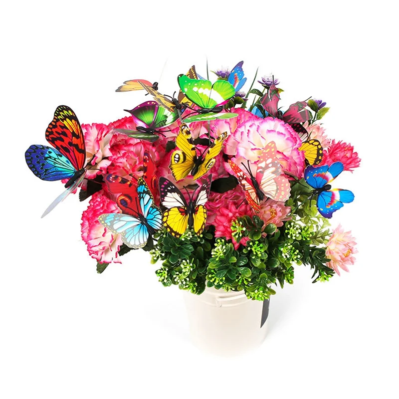 ABNM 100PCS PVC Butterfly Outdoor Yard Crafts Outdoor Decor Butterflies For Office And Garden 25Cm