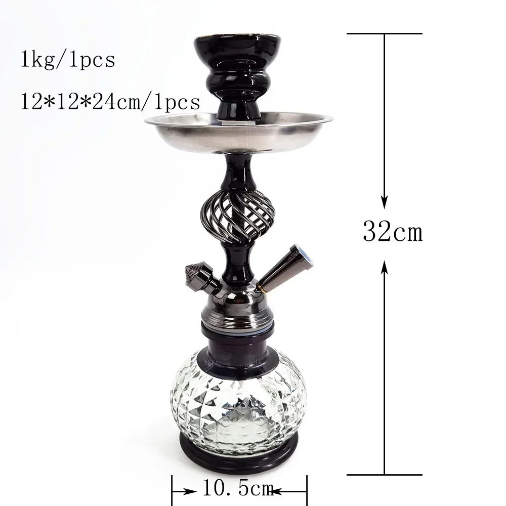 Mini Portable Metal Hookah Smoking Pipes Double Tubes Single Pipe Arabian Shisha Set Hooka Grass Full Lighters Accessories Home hookah set