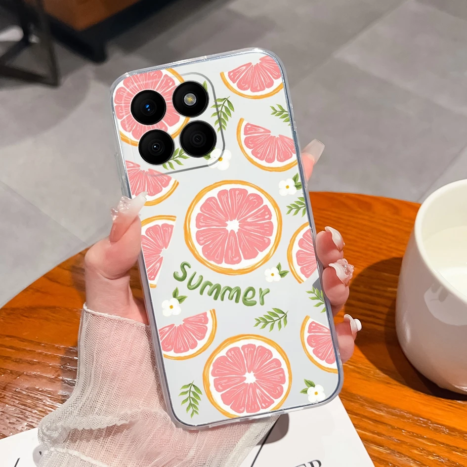 Clear TPU Silicone Soft Protective Case with Pretty Butterfly Bear Design for 6.75-Inch Smartphones