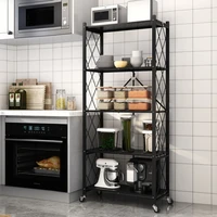 Support de rangement de cuisine sans Installation, chariot roulant polyvalent, support de four à micro-ondes, étagère de rangement pour comptoir 2