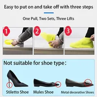 1 Pair Waterproof Silicone Shoe Cover Recyclable Boot Cover Protector for Outdoor Rainy Slip-resistant Rain Shoes Covers 5