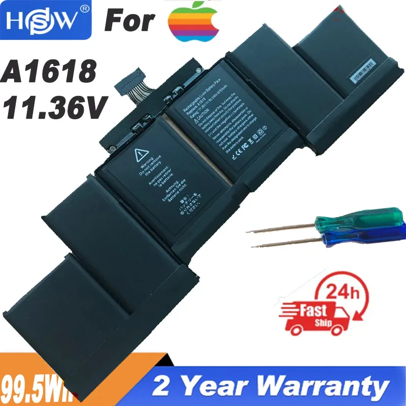 

New 8755mah / 99.5Wh 11.36V A1618 Laptop Battery For MacBook Pro Retina 15'' 15.4" A1398 ( 2015 ) 020-00079