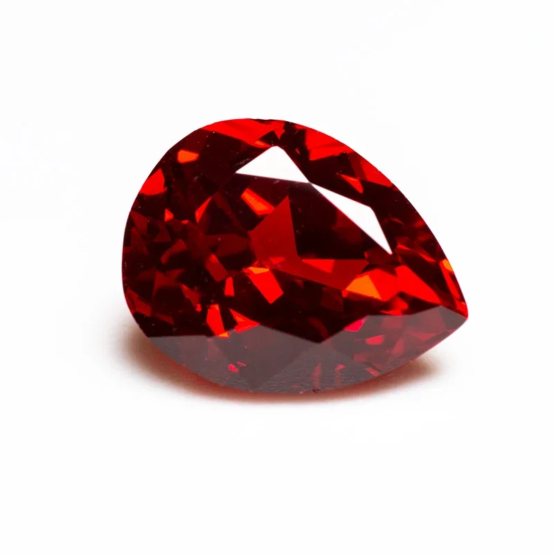 

Lab Grown Ruby Red Color Pear Shaped VVS1 Charms Diy Jewelry Rings Earrings Making Selectable AGL Certificate