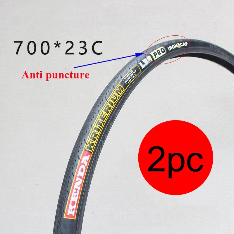 2 Pneus Vélo Route KENDA Kountach K1092 700x23C – Pliants Rouge/noir