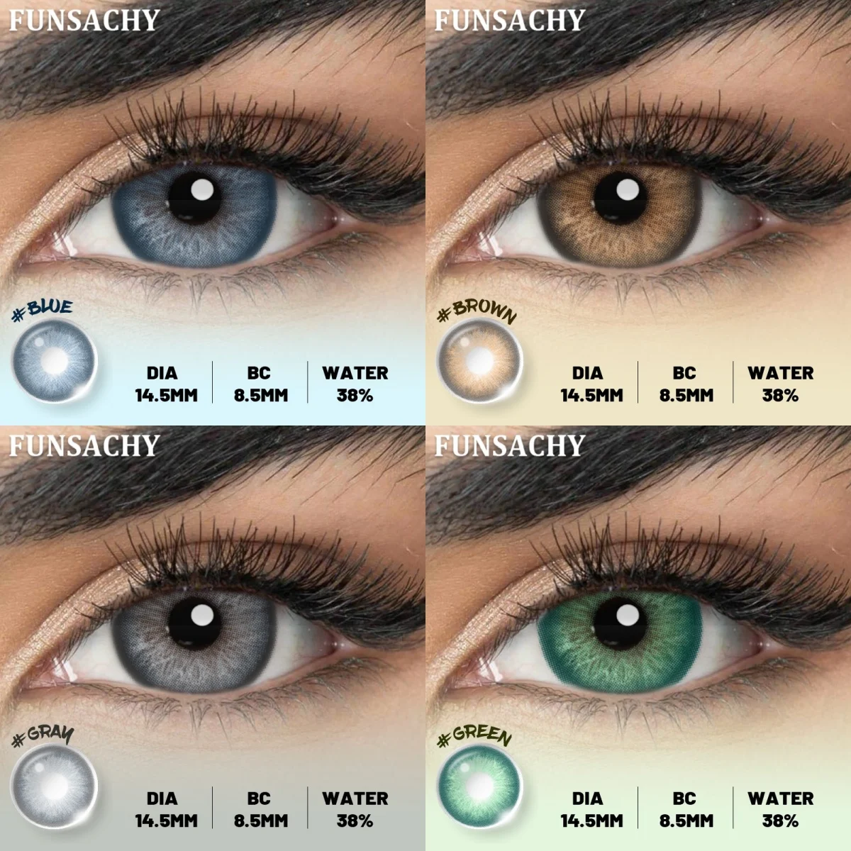 Enhance Your Look: Yearly Green & Brown Cosmetic Contact Lenses for Beauty Transformation