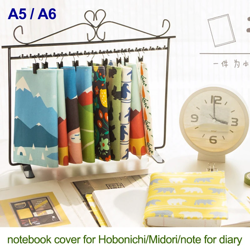 Japanese Fabric Notebook Cover suitable for Midori journals Planner A5A6 Cute Diary Refill Protective Shell School Stationery