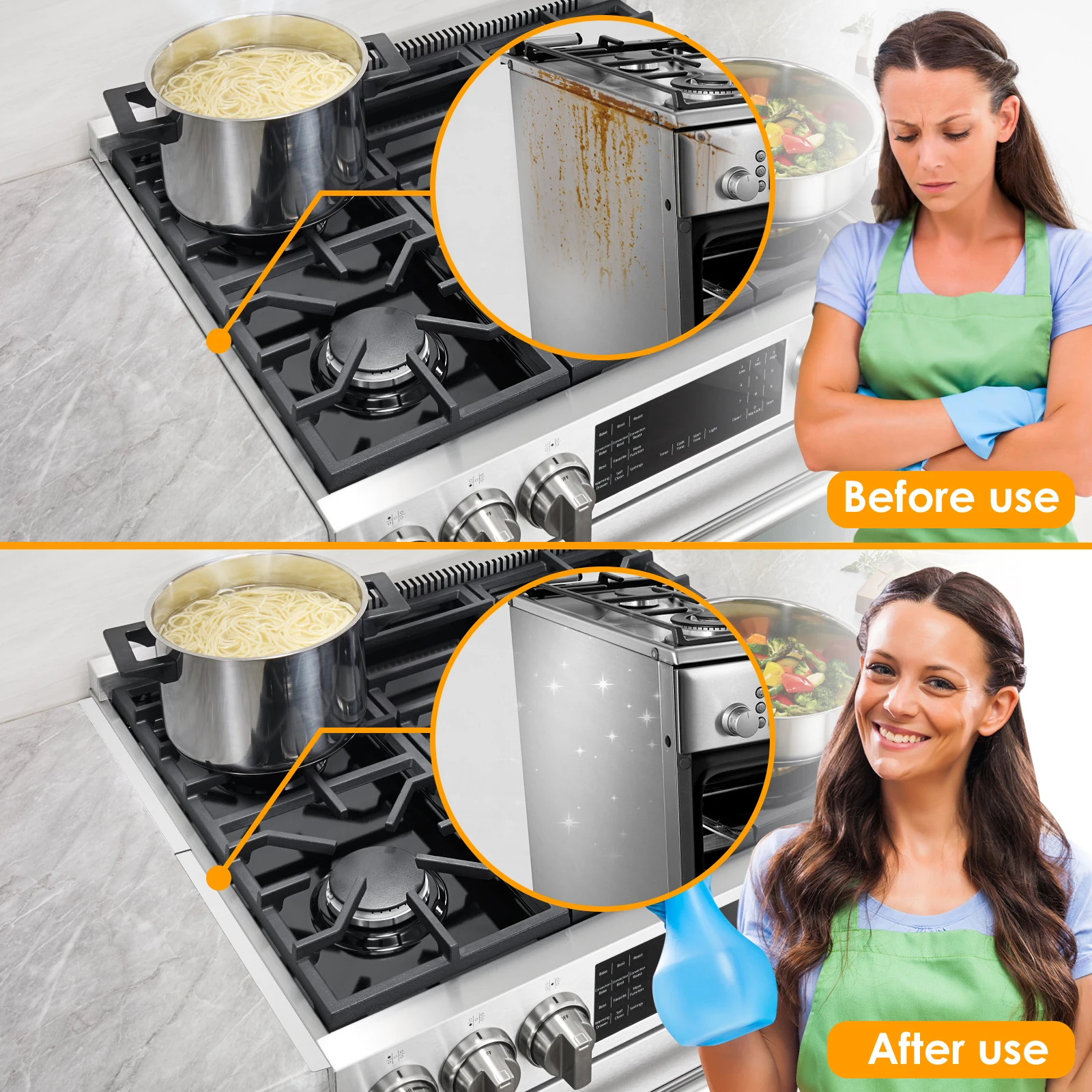 DJAPWPX 2-Pcs Stainless Steel Stove Gap Covers - Adjustable Heat Resistant Fillers For Kitchen
