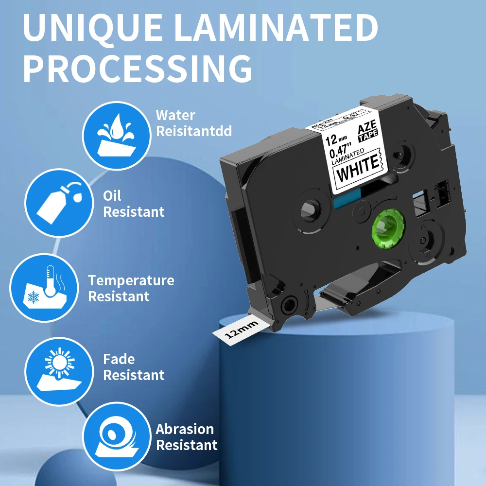Compatible for Brother tze-Label-tape Laminated Label Sticker 231 631 431 for P-touch PT-H110 PT-D210 P710BT E550 Label Maker