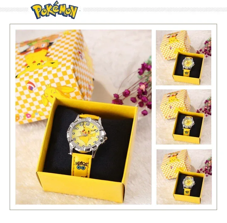 Pokemon Pikachu Silicone Kids Quartz Wrist Watch Cartoon Figure Boys Girls Watch Gifts Toys With Box