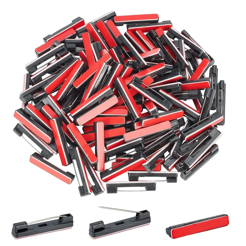 

50pcs Brooch Bar Pin Safety Clasp Self-Adhesive For DIY Craft Name Tag Badge Costume Wedding Jewelry Ribbon Corsage Accessories