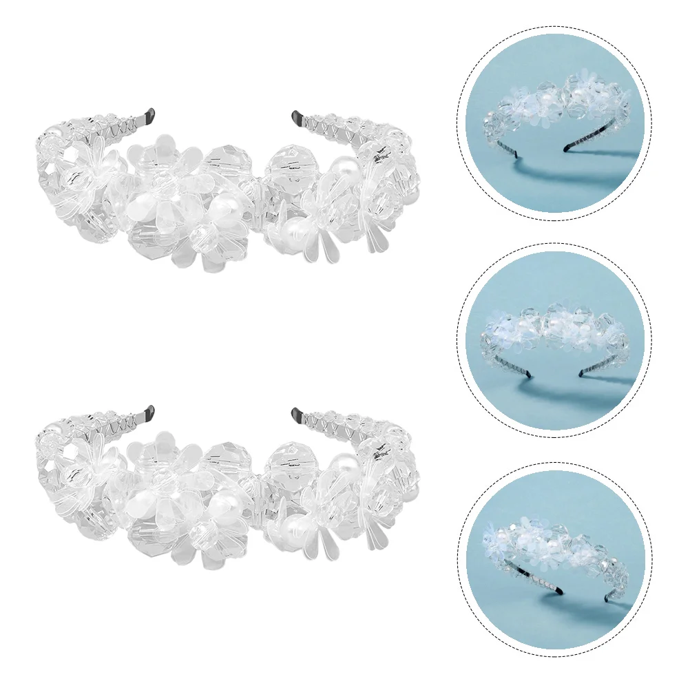 

1 Pc Crystal Beaded Headdress Exquisite Hair Adornment Chic Alloy Headband