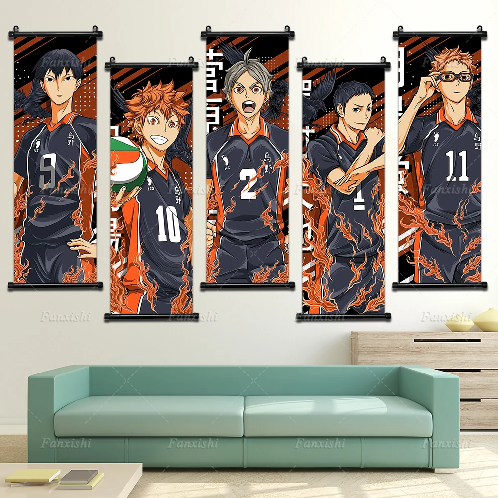 

Modern Haikyuu AnimeWall Art Canvas Print Scroll Hanging Painting Cartoon Modular Pictures Boy's Living Room Home Decor Cuadros