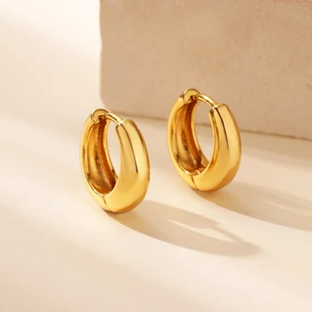 French Vintage Small Hoop Earrings For Women Cute Gold Color Round Earrings 2025 Trend Ear Piercing Fashion Wedding Jewelry Gift
